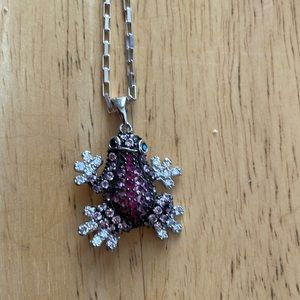 Sterling Silver 925  jewelled FROG